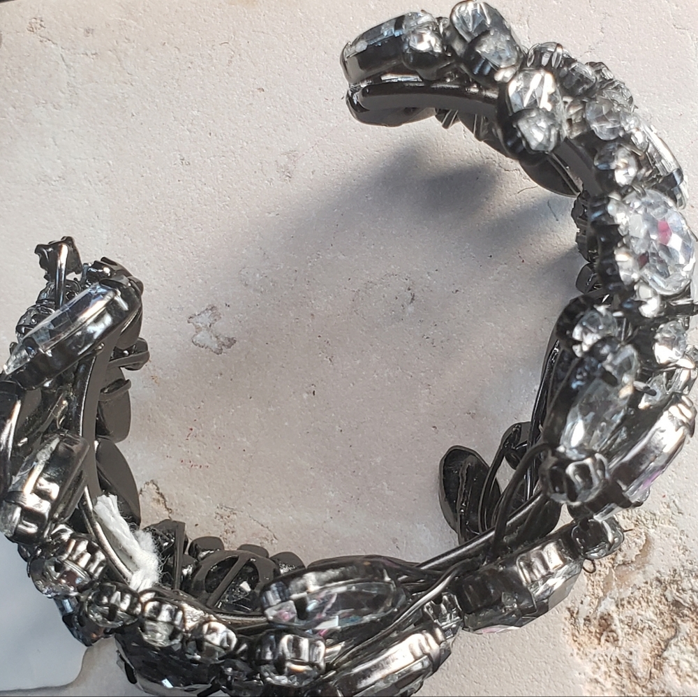 Rhinestone Set Adjustable Cuff Bracelet - image 2